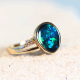 gold opal ring