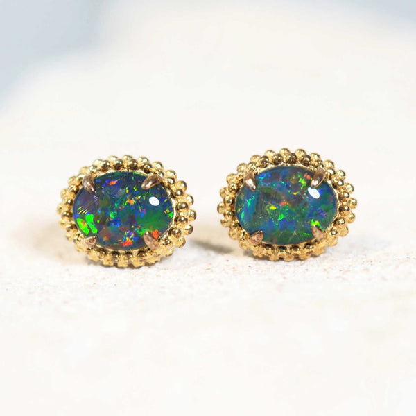 multi-colour australian opal earrings