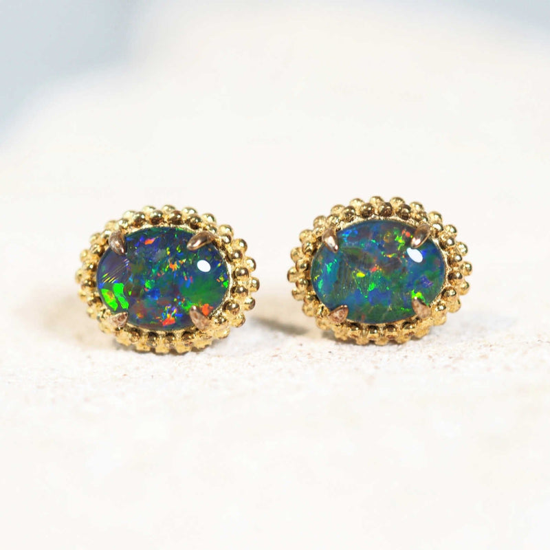 multi-colour australian opal earrings