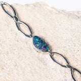 doublet opal bracelet set in sterling silver