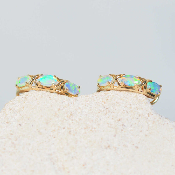 australian opal earrings in 14ct gold