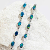 'Daisy Chain' Silver Australian Triplet Opal Bracelet - Black Star Opal