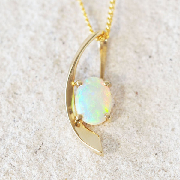 'Izabel' 14ct Gold Crystal Opal Pendant