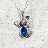 'Koala' Silver Australian Triplet Opal Necklace Pendant - Black Star Opal