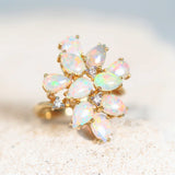 colourful crystal opal ring in gold