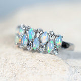 blue and green crystal opal ring