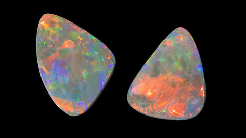 A pair of Lightning Ridge black opals from Black Star Opal